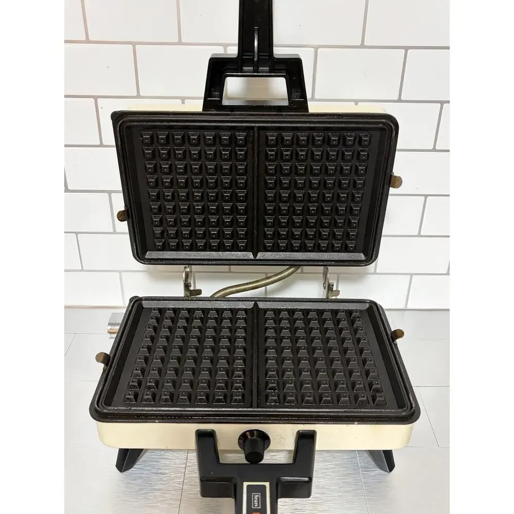Vintage Sears Donut Hamburger Waffle Baker 632.6408 Harvest Herb Tested Works